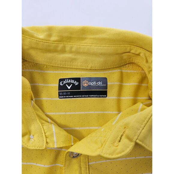 Callaway opti dri yellow perforated performance polo high visibility golf M EUC - Picture 4 of 7